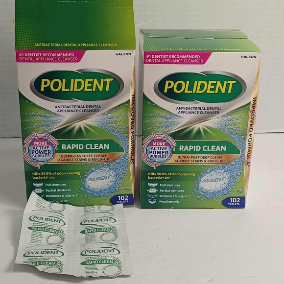 Polident Rapid Clean Antibacterial Dental Appliance Cleanser Tablets 196 Total* - Picture 1 of 7